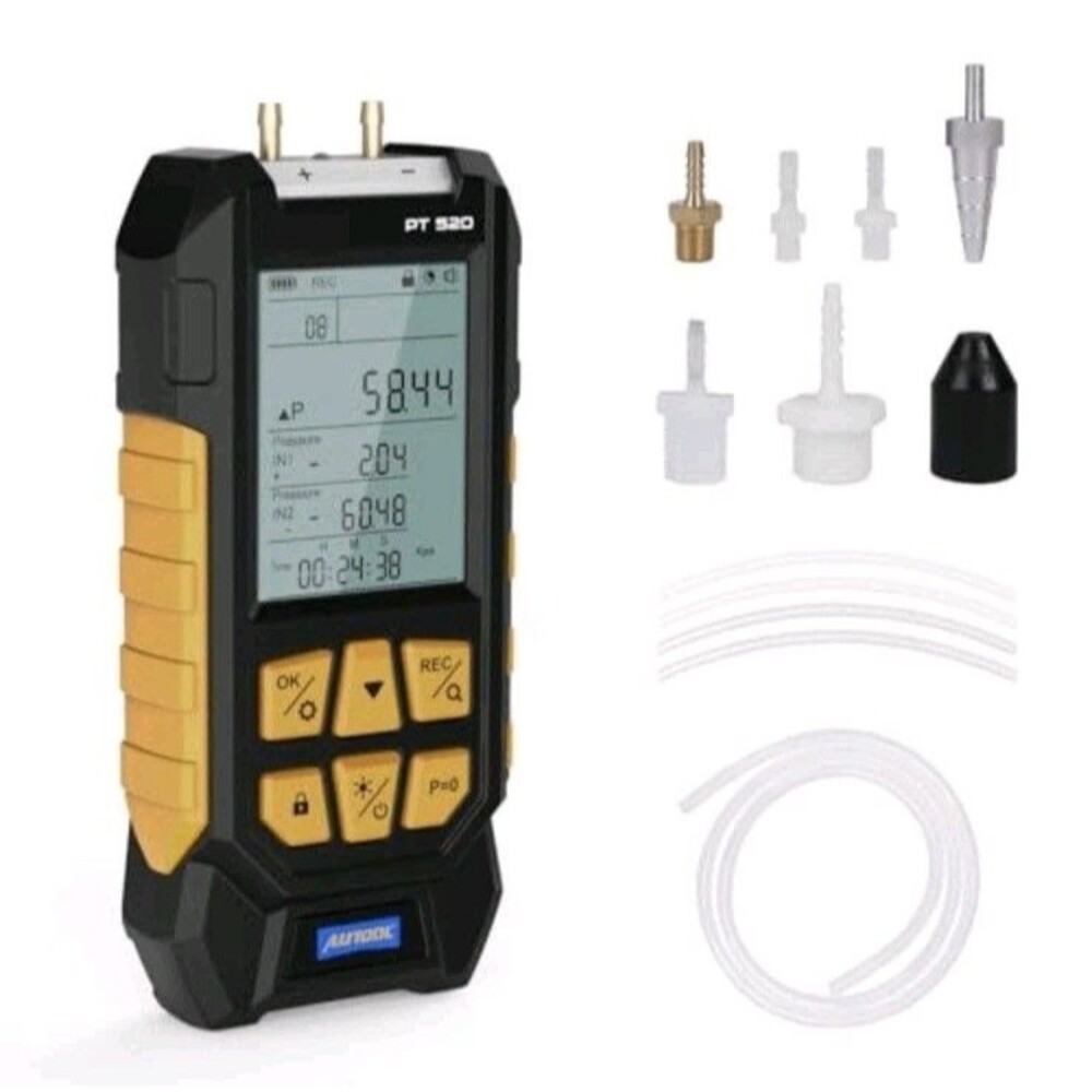 AUTOOL Digital Manometer Differential HVAC Air Gas Pressure Tester -100~200Kpa